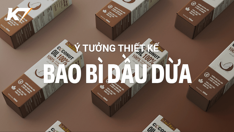 Thiết kế bao bì dầu dừa đẹp