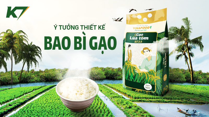 Thiết kế bao bì gạo đẹp và ấn tượng