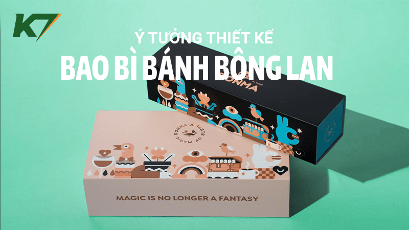 Thiết kế bao bì bánh bông lan đẹp, ấn tượng